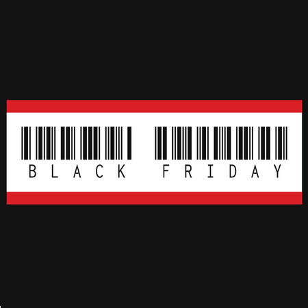 Black Friday inscription barcode. Black Friday Sale barcodeのイラスト素材