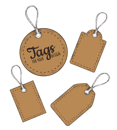 Tags set. Vintage style sale tags designのイラスト素材