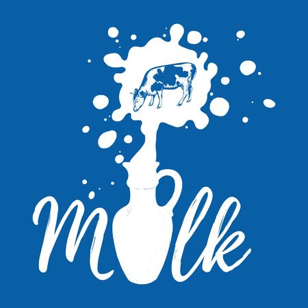 Milk vector illustration. Jug of milk.のイラスト素材