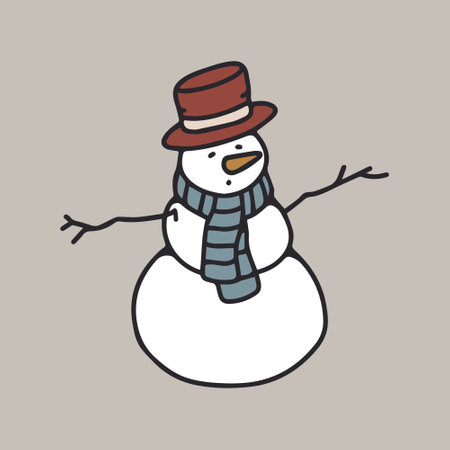 Snowman cute vector illustration. Snowmanのイラスト素材