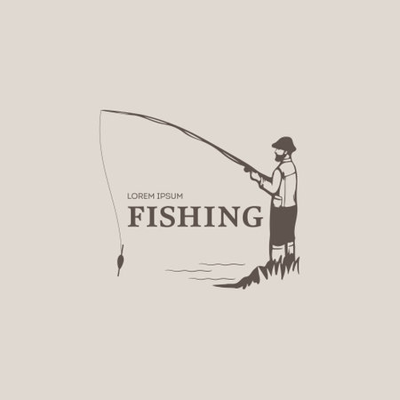 Fishing vector illustration. fishermanのイラスト素材
