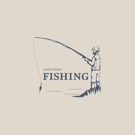 Fishing vector illustration. fishermanのイラスト素材