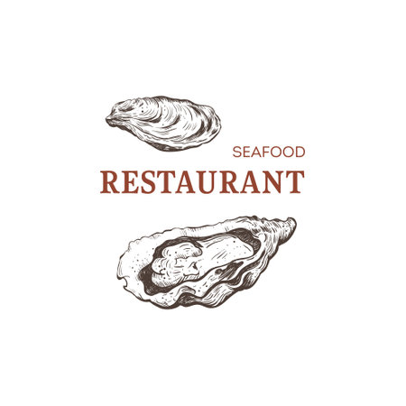 Seafood restaurant logo. Vector illustrationのイラスト素材