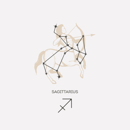 Constellation Sagittarius vector illustrationのイラスト素材
