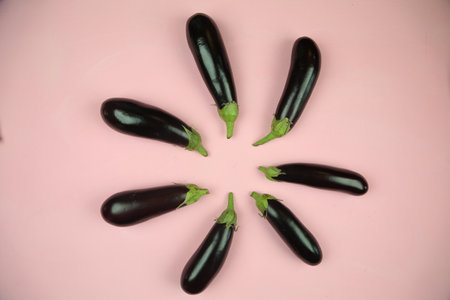 Aubergine eggplant isolated on white. Quality photo for your project.の写真素材