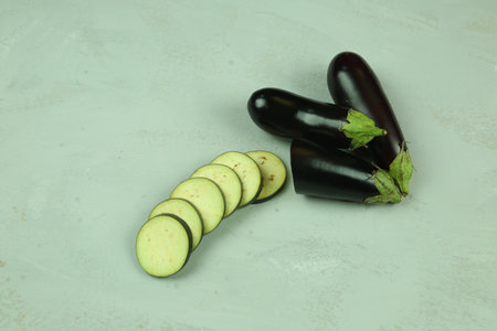Aubergine eggplant isolated on white. Quality photo for your project.の写真素材