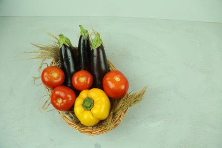Aubergine eggplant isolated on white. Quality photo for your project.の写真素材