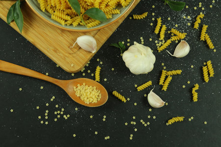 Various pasta. Cooking concept. concept for menuの写真素材
