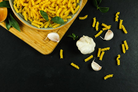 Various pasta. Cooking concept. concept for menuの写真素材
