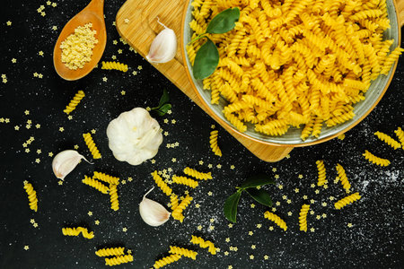 Various pasta. Cooking concept. concept for menuの写真素材