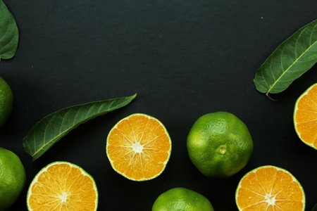 resh organic green Lime fruitsの写真素材