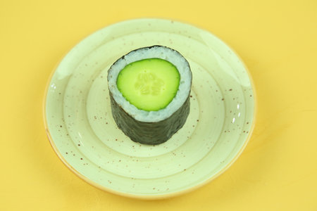 Various kinds of sushi served, close-up viewの写真素材