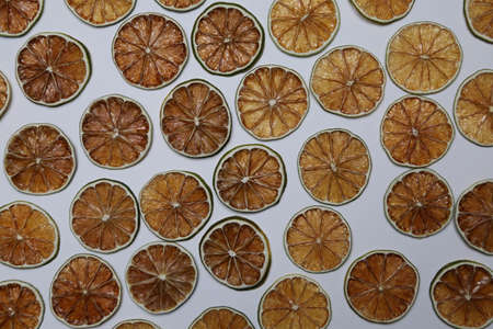 Dried fruit on colored background. Pattern of a fruit frips. Healthy eatingの写真素材