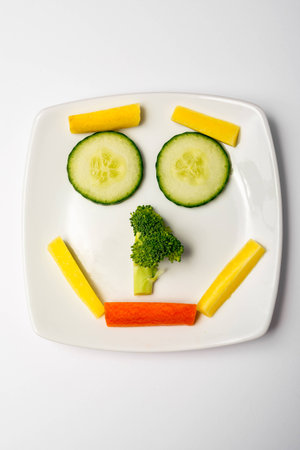 veggie smile portraitの写真素材