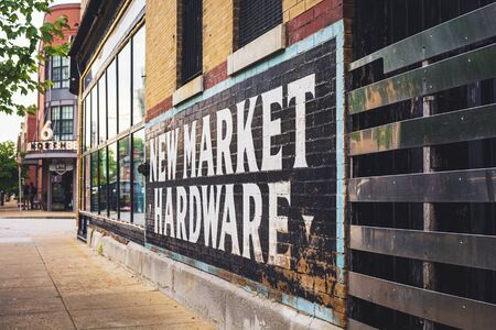 St. Louis, MO USA - 6 14 2019 -The New Market Hardware opened in 1914 at 4015 Laclede Avenue served...