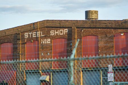 Saint Charles, Missouri 7-11-2019 -USA, Steel Shop number 2 along the Missouri river behind a...