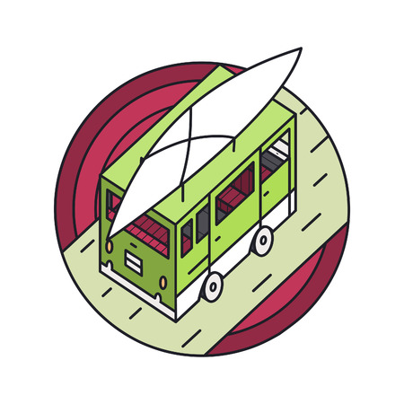 The best surfing in California label design for posters, t-shirts, web, prints etc.のイラスト素材