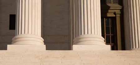 Close up photo of the steps at the Supreme Court in Washington, D.C..のeditorial素材