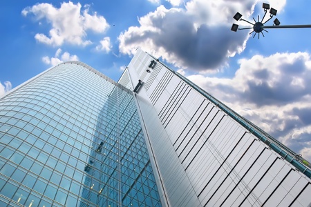 Modern architecture,Poland  Details of skyscraper in Warsaw  の写真素材