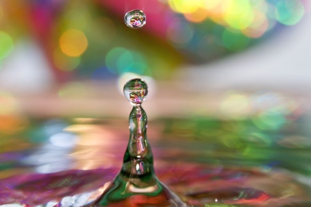 Optimistic rain  Colored drops of water の写真素材