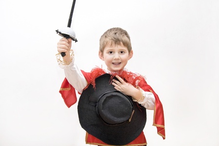 Boy with carnival costume   Little fighting musketeerの写真素材