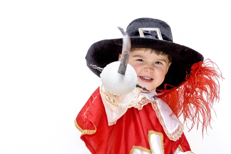 Boy with carnival costume   Little fighting musketeerの写真素材