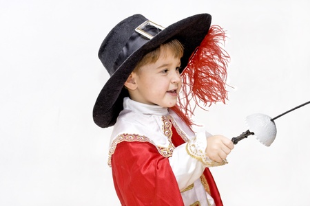 Boy with carnival costume   Little fighting musketeerの写真素材