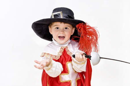 Boy with carnival costume   Little fighting musketeerの写真素材