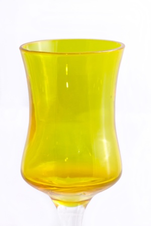 Yellow cocktail glass isolated on white background .の写真素材