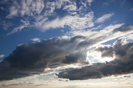 Cloudy evening  Sunny clouds before sunset の写真素材