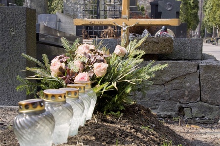An 19th century antique cemetery in Warsaw  Poland  の写真素材