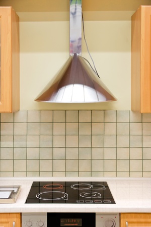 Modern kitchen hood - stainless steel finishing の写真素材