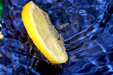 Splash with fresh lemon  の写真素材