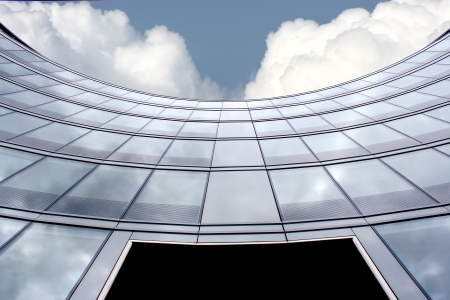 Modern architecture, Poland  Details of skyscraper in Warsaw  Architect Norman Foster  の写真素材