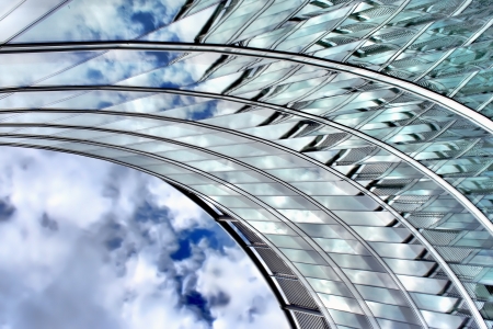 Modern architecture, Poland  Details of skyscraper in Warsaw  Architect Norman Foster  の写真素材