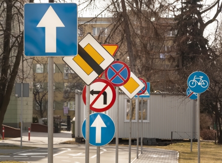 A lot of road signs  の写真素材