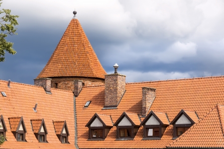 Sights of Poland  Bytow Old Town with Gothic castle の写真素材