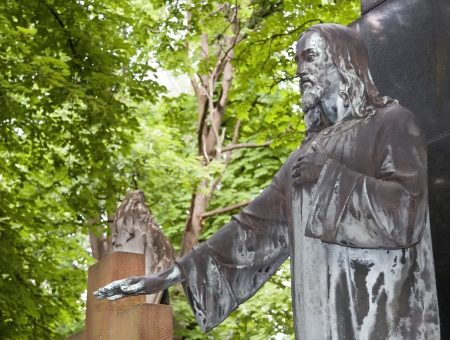 An 19th century antique cemetery in Warsaw  Poland  の写真素材