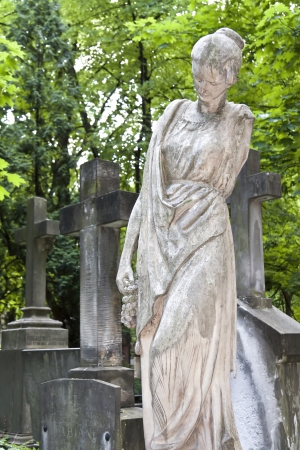 An 19th century antique cemetery in Warsaw  Poland  の写真素材