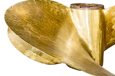 Large, old, brassy ship propeller.の写真素材