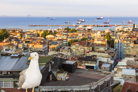 Sights of Istanbul. View of city. Streets, monuments, hotels and Marmara sea.の写真素材