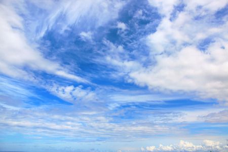 Natural background, cloudy blue sky.