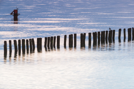 Landscapes of Poland. Calm sunset at Baltic sea.の写真素材