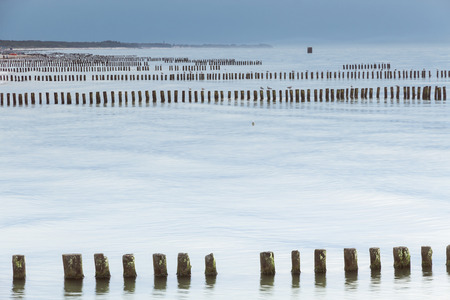 Landscapes of Poland. Calm sunset at Baltic sea.の写真素材