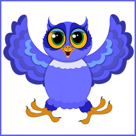 Cute purple owl illustration.のイラスト素材