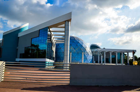 Dhaka, Bangladesh â€“ August 03, 2012: A beautiful architecture of movie theater or the space...