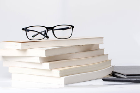 Spectacle on booksの写真素材