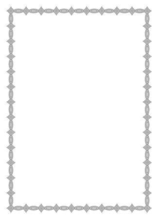 Simple frame with antique pattern for photo or letter on a isolated white background Pattern for photo or letter border. Perfect for backgrounds, illustrations and photo frames.のイラスト素材