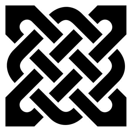 Simple Celtic knot in black on an isolated white background. Abstract illustration of an celtic symbol.のイラスト素材