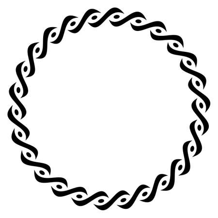 Ring with Celtic pattern in black on a isolated white background. Abstract illustration of an celtic symbol.のイラスト素材